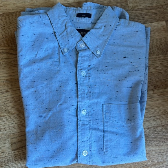 New with tags, J. Crew factory Marled Cotton Shirt sz Small in Ice blue - Picture 5 of 6